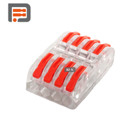 Connecteur de câblage à levier transparent orange PCT-2-4, 4 broches, raccord rapide, cuivre étamé, 32A 250V, borne électrique réutilisable