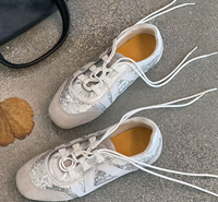 Baskets décontractées à lacets personnalisées par le fabricant, avec paillettes argentées, style rétro inspiré des baskets allemandes, vente en gros