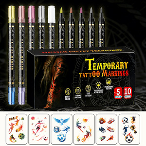 Rotulador de Tatuajes Temporales de Año Nuevo, Doble Punta, Doble Color, Pintura Corporal, Punta Suave, Rotulador Metálico <span class=keywords><strong>para</strong></span> la Piel, <span class=keywords><strong>para</strong></span> Fiestas - Product Image 3