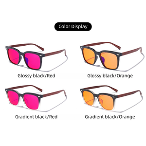<span class=keywords><strong>Lunettes</strong></span> de sommeil anti-lumière bleue à 99 %, légères, à monture complète, nouveau produit transfrontalier, pour le gaming, monture carrée rétro en grain de <span class=keywords><strong>bois</strong></span> - Product Image 2