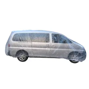 Cubierta de plástico desechable personalizada para coche, cubierta universal antipolvo para lluvia, para exteriores, gran oferta
