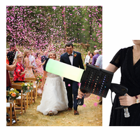 Pistolet à CO2 en métal avec télécommande LED et lumières multicolores pour fêtes, mariages, événements DJ, canon à confettis