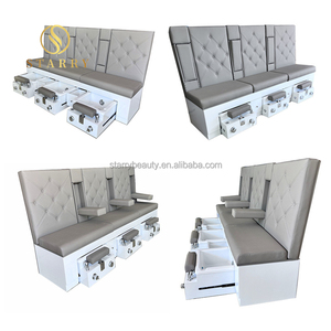 Silla de <span class=keywords><strong>pedicura</strong></span> cómoda personalizable de fábrica para salón de manicura, silla de salón de <span class=keywords><strong>pedicura</strong></span> doble blanca con <span class=keywords><strong>hidromasaje</strong></span> de pie de lujo - Product Image 5