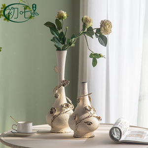 French Country Metal <b>Vases</b> Handmade Mosaic Design For Entryway Table Decorations - Product Image 3