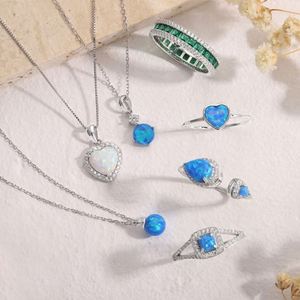 Dylam No Moq in Stock Dainty Sterling Silver Jewelry 5A Cubic Zirconia Circle Diamond Gemstone Synthetic <b>Opal</b> Pendant <b>Necklace</b> - Product Image 2