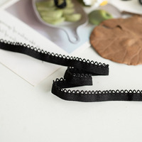 Bande élastique en dentelle picot de haute qualité en spandex/nylon avec bord dentelé pour vêtements, sous-vêtements et chaussures