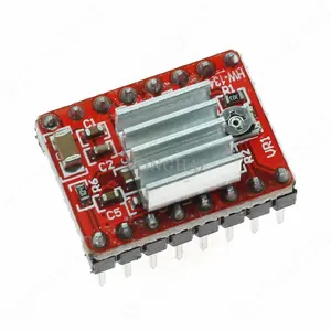 Reprap 3D yazıcı parçası kırmızı yeşil PCB soğutucu step Motor sürücü için ısı emici ile StepStick step Motor sürücü A4988