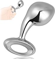 Jouets sexuels anaux pour adultes en acier inoxydable, masseur de prostate à poignée en anneau avec stimulation du point G, conception de civière d'anus