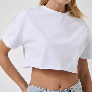 High Quality Women Casual <b>Crop</b> <b>Tops</b> Made in Best Material Lightweight Unique Style Women Cropped T Shirts in Reasonable Price - Product Image 3