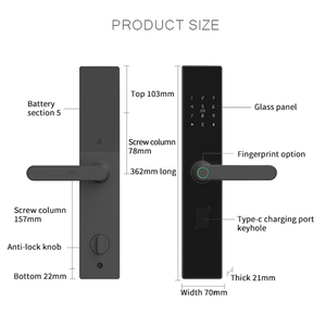 Bán Tự Động Vân Tay Mật Khẩu Khóa Thông Minh Cửa Mặt Công Nhận Thông Minh Khóa Với Chuông Cửa Đầu Đọc Thẻ IC Cho Gỗ - Product Image 6