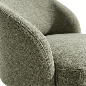 Chaise de salle à manger moderne rembourrée, assise en tissu, pieds en métal, pour la maison, le bureau ou le restaurant - Product Image 4