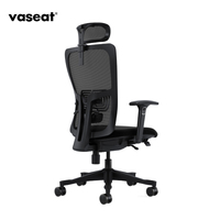 Chaise de bureau ergonomique à dossier haut, design moderne de luxe en tissu, appui-tête réglable multifonction, chaise pivotante commerciale