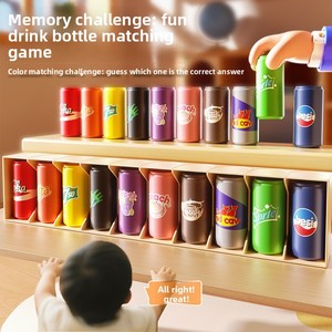 Jeu de société interactif en plastique pour <span class=keywords><strong>enfants</strong></span>, avec cartes de correspondance sur bouteilles de boissons et devinettes amusantes, pour la reconnaissance des couleurs, idéal pour les fêtes de famille et l'éveil précoce - Product Image 2