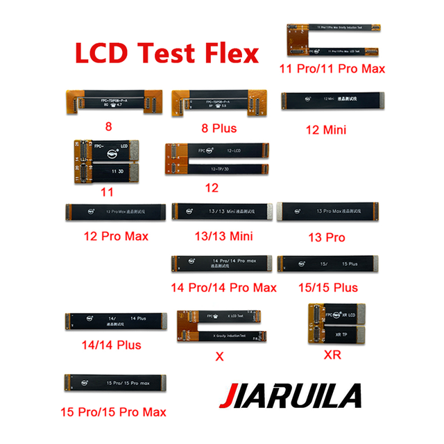 LCD Display Extend Test Flex Cable for Iphone 15 14 13 12 Mini Pro Max  X XR XS Max 8 Plus Digitizer Testing Extension Flex Part