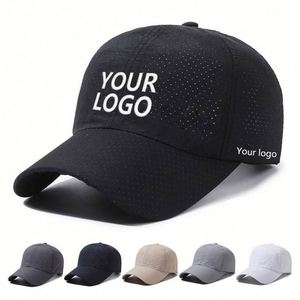 Custom Outdoor Summer Quick-Drying <b>Sunscreen</b> & Breathable Quick Dry Hats Embroidery Logo Perforated Soft Baseball Cap - Product Image 1