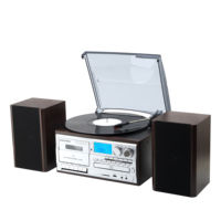 Lecteur de cassettes double, tourne-disque avec enregistrement sur cassette, haut-parleurs externes, prend en charge la fonction vinyle vers MP3