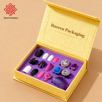 Kit de faux ongles de luxe Baoren, emballage biodégradable respectueux de l'environnement, ongles à presser, vernis à ongles, boîtes de présentation d'huiles à ongles