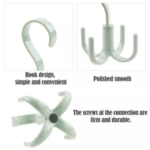 Perchero Giratorio de 4 Ganchos Multifuncional Creativo para Ropa, Corbatas, Sombreros y Bolsos - Organizador de Almacenamiento para Armarios y Dormitorios - Product Image 5