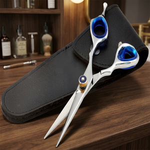 New Styled Long Handle Right-Handed Professional 6 Inch <b>Mirror</b> Polish Stainless Steel Hair Cutting Scissors for Salon Suppliers - Product Image 6