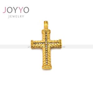 Usine directe K or acier inoxydable orthodoxe prêtre croix inoxydable Benoît croix collier pendentif diamant poitrine décoration - Product Image 2