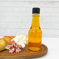 Bouteille en verre transparente de 150 ml (5 oz) pour sauce chili, condiment, vinaigrette ou sauce piquante, avec bouchon à clapet et réducteur d'orifice