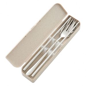 Korean Style 18/8 Stainless Steel Travel Portable Cutlery Set With Case for Camping - Product Image 1