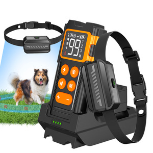 Collier de dressage pour chien English Neutral Products avec clôture sans fil et base de charge 388B Noir Orange - Product Image 3