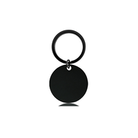 Porte-clés rectangulaire vierge en acier inoxydable 304 noir poli, vente en gros, personnalisable avec logo lettre gravé au laser, étiquette porte-clés, source