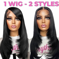 Vente en gros de cheveux vietnamiens bruts os naturel perruque de cheveux humains droite coupe de cheveux papillon couche réaliste 13x4 HD perruques avant en dentelle