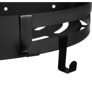 Corner Shower <b>Shelf</b> Black Metal Wall Mount <b>With</b> <b>Hooks</b> For Bathroom Storage - Product Image 4