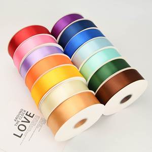Ruban en satin polyester uni de 4 cm x 100 yards, en gros, pour emballage de bouquets de fleurs et de boîtes cadeaux - Product Image 1