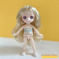 Muñeca de Plástico de 16 cm con Rostro de Manga Bidimensional de 8 Puntos y Cuerpo Desnudo de 23 cm con 7 Puntos, Ojos 3D Realistas, para Vestir, Linda Muñeca Pequeña