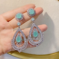 HIBRIDE breloques goutte d'eau conception boucles d'oreilles pendantes pour les femmes mariage cubique Zircon dubaï goutte boucle d'oreille mode bijoux E-1124