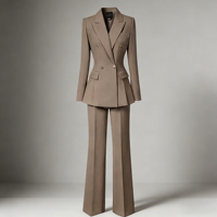 Ensemble de costume pour femme, blazer à col cranté, pantalon, tenue de bureau formelle, broderie personnalisée