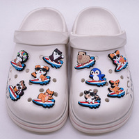 Breloques de chaussures personnalisées en gros, série animaux de surf, breloques de chaussures kawaii de luxe pour décorer les chaussures en toile et les chaussures à trous