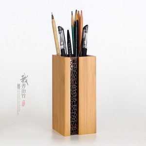 Bamboo Flower Vase Handmade Traditional Desktop Decorative Plant Pot True Colors Custom Made Size - Product Image 2