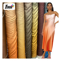 Tissu satiné en polyester lisse, luxueux, doux, brillant, uni, teint, effet soie 50D 75D 100D pour robe de soirée et robe de mariée
