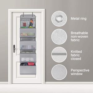 Organisateur de porte Amz Hot Storage avec fermeture éclair, 6 étagères, organisateur de porte suspendu, 1 se divise en 2, organisateur de vêtements en tissu injecté - Product Image 6