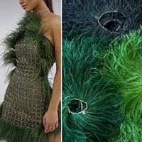 Frange de plumes d'autruche teintées écologiques 10-15 cm, sans azo, certifiées YOLAN, prix usine fournisseur, pour vêtements et accessoires