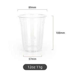 Custom Size/LOGO 89-16oz Disposable Clear Single Wall PET Plastic <b>Cups</b> with Lids and Straws for Smoothies <b>Cold</b> Ice Coffee - Product Image 3