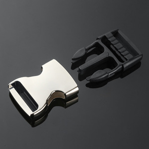 Side Release Buckle Zinc Alloy Silver Black Durable Fasteners For Bags Backpack Adjustable <b>Webbing</b> Hardware Accessories - Product Image 2