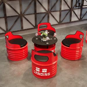 Cubo de aceite creativo de viento Industrial, sofá, bar, mesa, sillas, barbacoa, tienda de té de la leche, área de negociación, mesa de té - Product Image 3