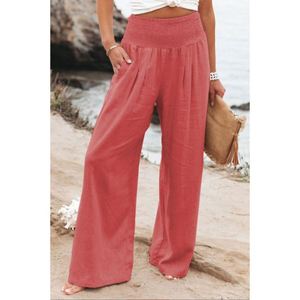 Pantalons en coton et lin pour femmes, pantalons amples <span class=keywords><strong>d</strong></span>écontractés, couleur unie, pantalons pour femmes, grande taille, pantalons <span class=keywords><strong>d</strong></span>'été pour femmes - Product Image 3