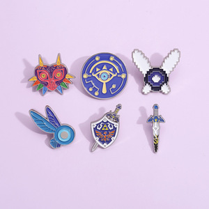 En gros : Pins en métal anime, pins de revers à motifs anime populaires, pins en métal émail souple souvenirs Zel <span class=keywords><strong>Da</strong></span> Legends Movie, promotion - Product Image 2