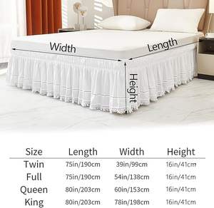 <span class=keywords><strong>Jupe</strong></span> de lit en dentelle de luxe, <span class=keywords><strong>jupe</strong></span> de lit à volants brodée avec pompons, élastique, anti-poussière, 16 pouces de longueur, décoration de chambre à coucher, literie, <span class=keywords><strong>jupe</strong></span> de lit d'hôtel - Product Image 4