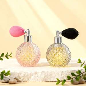 Factory Wholesale Vintage Pattern Pineapple Shape Round Design Glass Bottle 10ml 100ml With Airbag Pump - Product Image 2