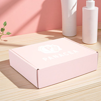 Boîtes d'expédition en carton rose personnalisées pour produits cosmétiques, emballage ondulé pour envoi postal