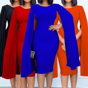 Nuo Fashion 2026 OEM/ODM Nueva Tendencia Venta al por Mayor Vestido Ajustado Plisado de Cuello Redondo y Color Sólido para Mujer Tallas Grandes - Product Image 2