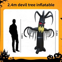 Arbre gonflable d'Halloween effrayant en forme de diable, 24 mètres, en polyester, accessoire d'ambiance, modèle CQYL, origine Zhejiang, décoration extérieure pour jardin