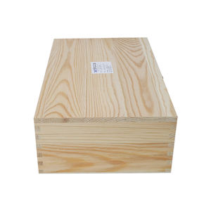 2er Pack Holz Wein kiste für Einzel flasche Unfertige Holz Nautische <span class=keywords><strong>Box</strong></span> für Wein Naturholz Fall mit Griff für Bastel geschenke - Product Image 3